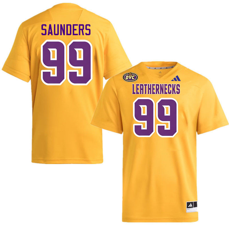 Western Illinois Leathernecks #99 Khalen Saunders College Football Jerseys,Uniforms-Gold